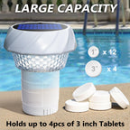 Blansong Solar Pool Chlorine Floater Adjustable Release Swimming Pool Chlorine Tablet Floater with Color Changing Floating Dispenser with Romote Control and Timer IP68 Waterproof
