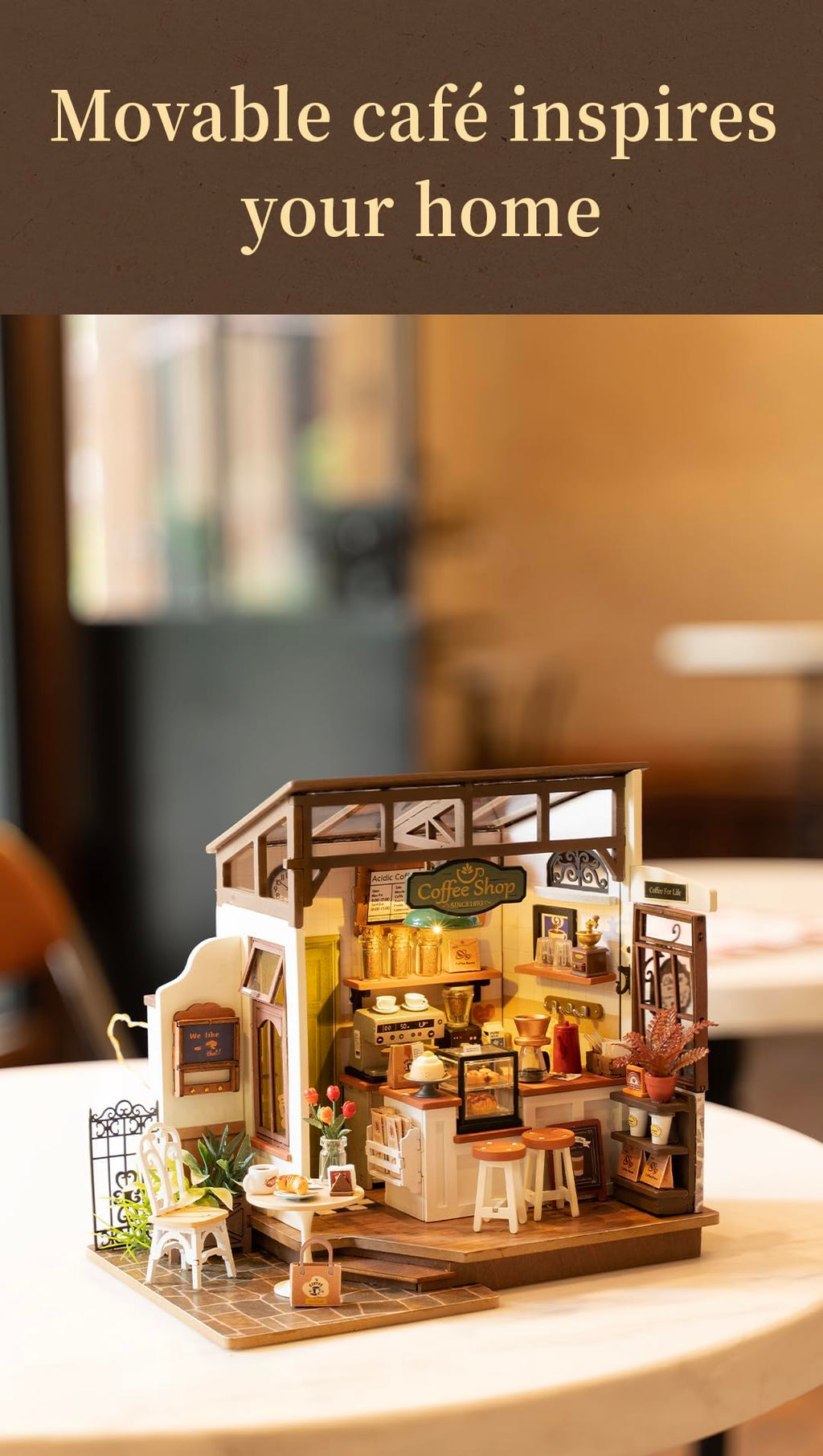 Rowood DIY Miniature House Kits for Adults-NO.17 Cafe