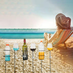 Urban Deco Heavy Duty Outdoor Drink Holder Set of 10, Stakes Beach Cup Holders for Yard Beverage Holder Stakes, 6 Packs Plus Extra 4 Goblet Drink Holders