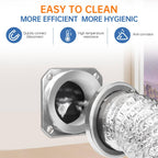 Magnetic Dryer Vent Coupling Connector Kit - DV180 Airtight Seal, Quick Connect, Includes 4"x3.3ft Duct & 2 Clamps