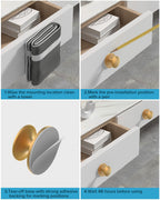 MeBantoo 10 Pack Gold Self-Adhesive Cabinet Knobs, Self-Stick Hardware Kitchen Cabinet Handles, No-Punch Peel and Stick Drawer Knobs for Refrigerators, Dressers, Windows, Closets