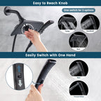 BRIGHT SHOWERS High Pressure Shower Head with Handheld, Oil Rubbed Bronze Dual Showerhead Combo with Rainfall Spray, Detachable Hand Held Shower, 60" Stainless Steel Hose