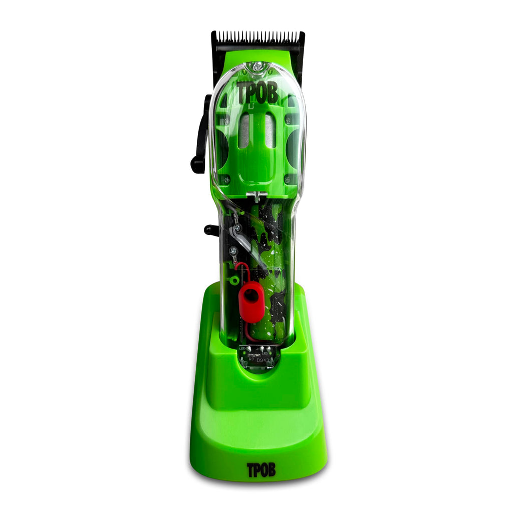 TPOB Slime 2 Barber Hair Clippers for Men 6800 RPM with Matte Green Case and X Fade Blade
