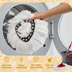 20 Pack Spin Mop Replacement Heads,100% Microfiber Mop Heads Replacements Compatible with OCeda Easywring 1-Tank System,Spinning Mop Replace Head for Easy House Cleaning Floor Mopping
