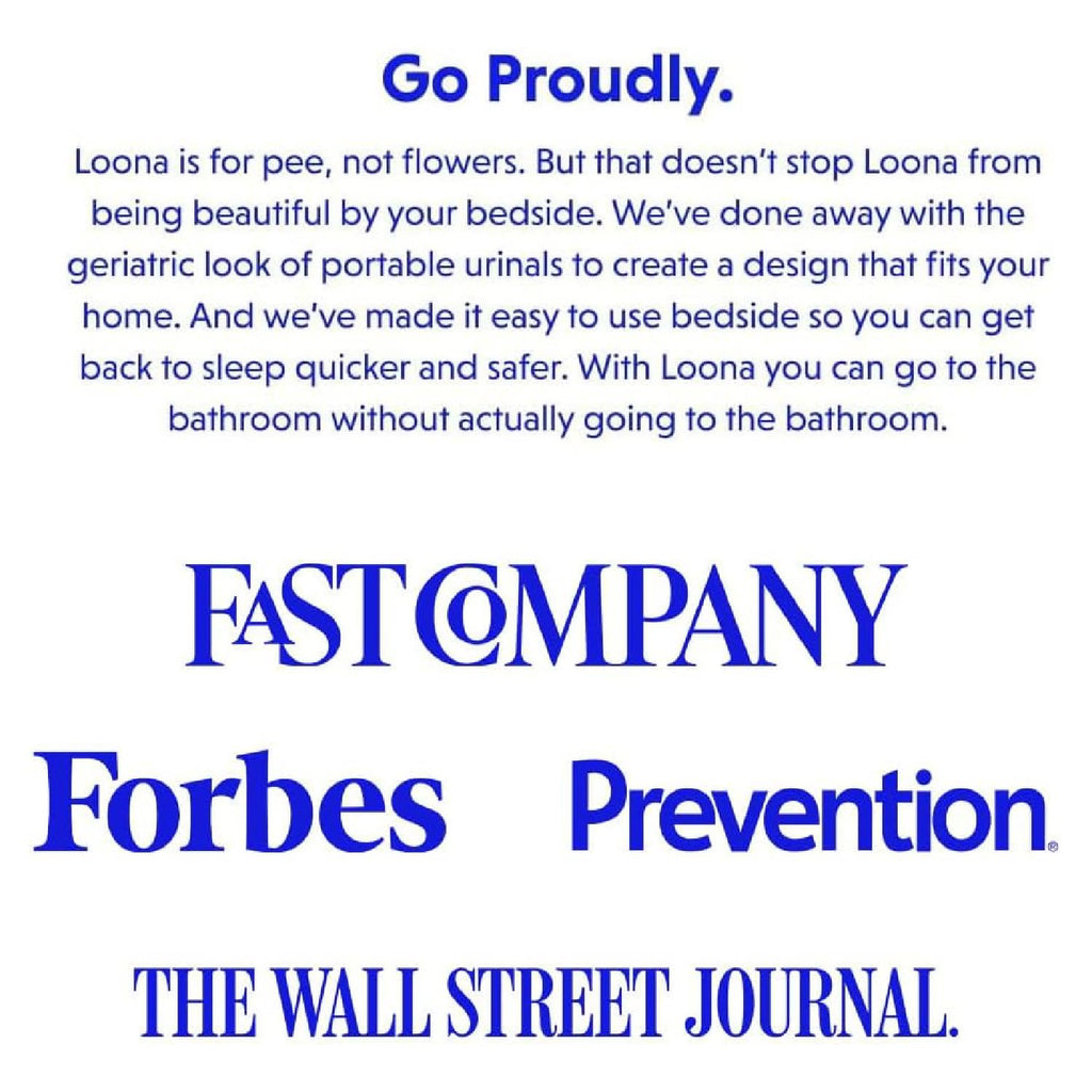 LoonaGo Female Urinal – Portable, Odor-Blocking, Leakproof Pee Bottle – Discreet Bedside & Travel Toilet for Women - Road Trips, Camping and Post Surgery – FSA/HSA Eligible (Blue)