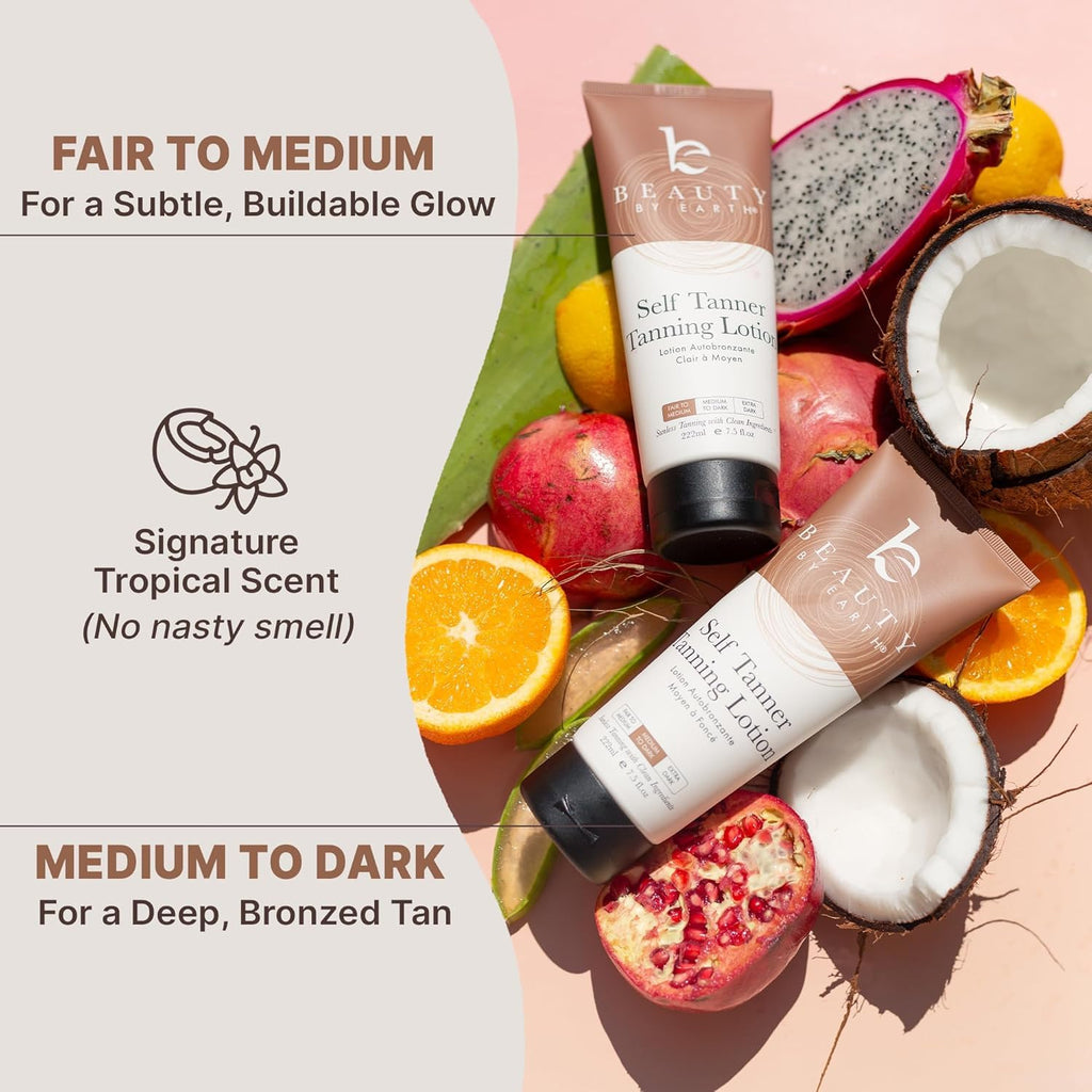 Self Tanner with Tanning Mitt - USA Made Sunless Self Tanning Lotion with Organic Ingredients