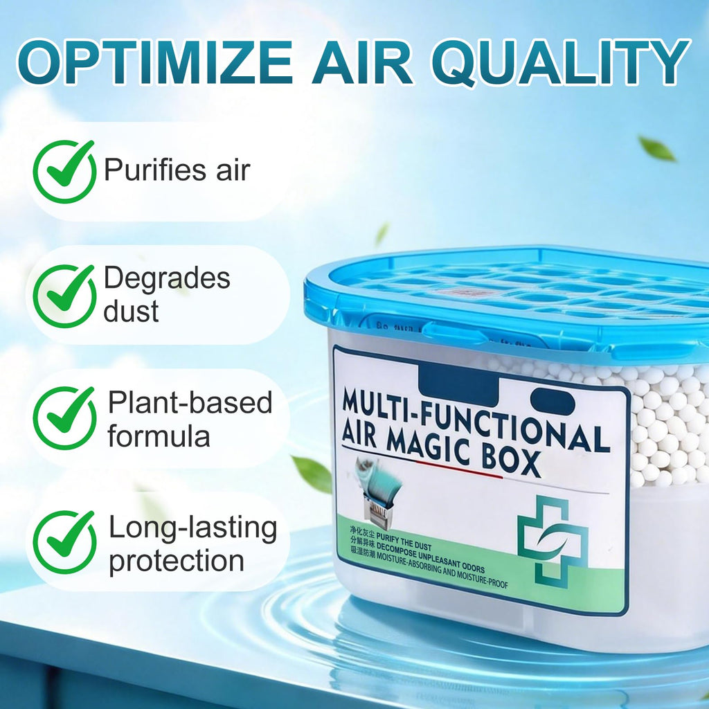 Indoor Air Purification Dust Removal Magic Box, Multi-Functional Air Magic Box, Household Deodorizing Air Freshener, Automatic Dust Collection Purifies for Car, Bedroom, House, Office（230g)