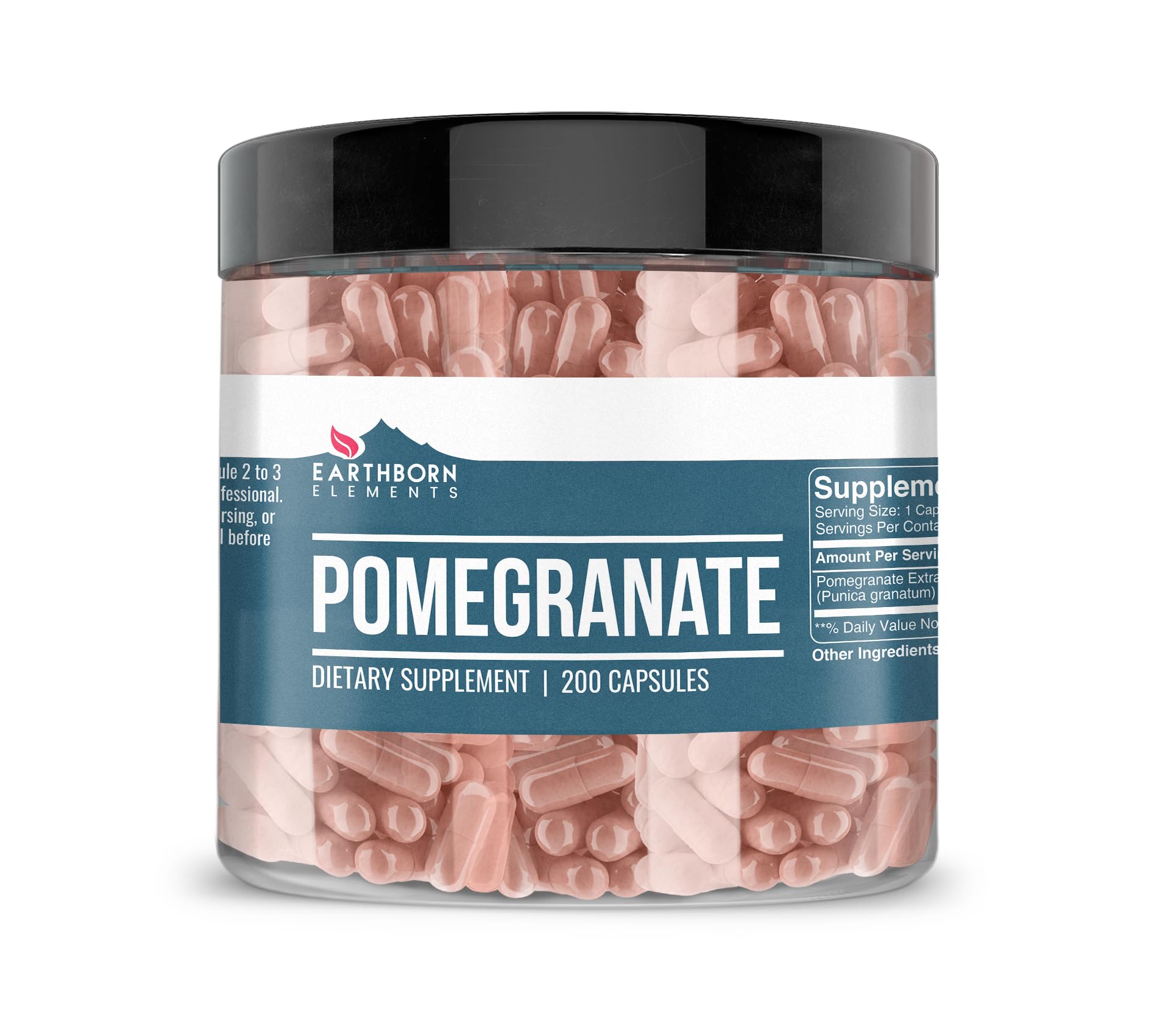 Earthborn Elements Pomegranate 200 Capsules, Pure & Undiluted, No Additives