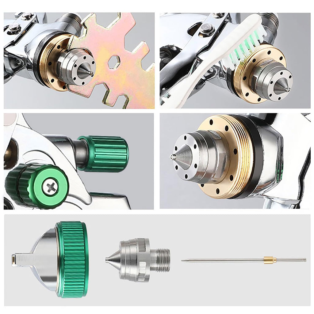 ENDOZER Professional HVLP Spray Gun Set Gravity Feed Air Spray Gun with 1.3, 1.5, 1.8mm Nozzles 20oz 600cc with Gauge for Auto Paint, Primer, Clear/Top Coat & Touch-Up (Not Suitable for Latex Paint)