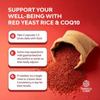 Red Yeast Rice with CoQ10 Supplement - Advanced Healthy Heart & Healthy Cholesterol Levels Formula for Men & Women - Extra Strength Capsule with Red Yeast Rice 1200 mg Capsules with CoQ10 - 120 Count