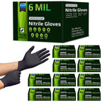 Inspire HEAVY DUTY 6Mil ORIGINAL Quality Stretch Nitrile Gloves Black Disposable Latex Free | Food, Industrial, Mechanic Tattoo (6Mil Black, XXL)