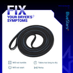 BlueStars 341241 Dryer Drum Belt - Compatible with Whirlpool Kenmore Dryers - Replaces 8066065 AP2946843 W10127457 PS346995 14210003 31531589 31001026 3394651 529597 - Pack of 4