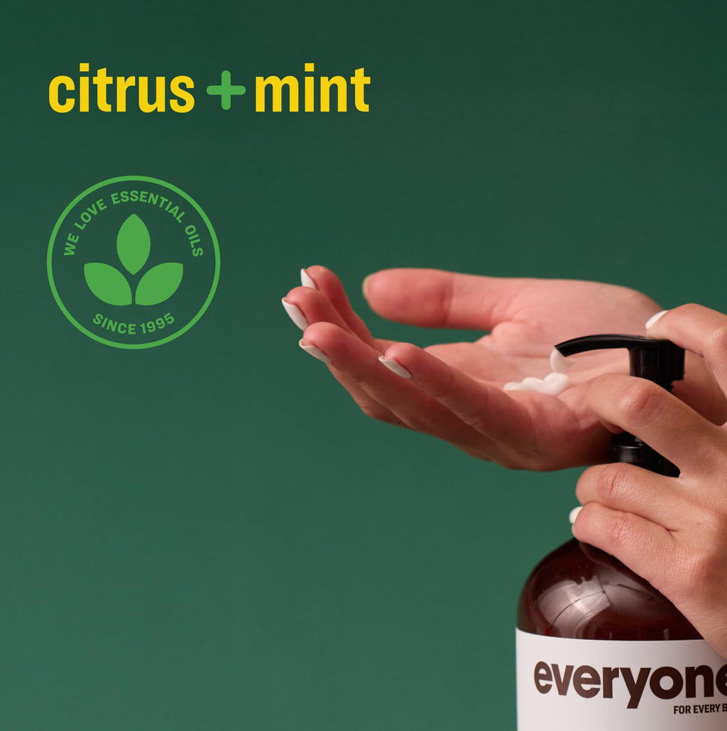 Everyone 2-in-1 Lotion for Hands/Body, 32 ounce (Pack of 2) Citrus and Mint made with Essential Oils for Men and Women