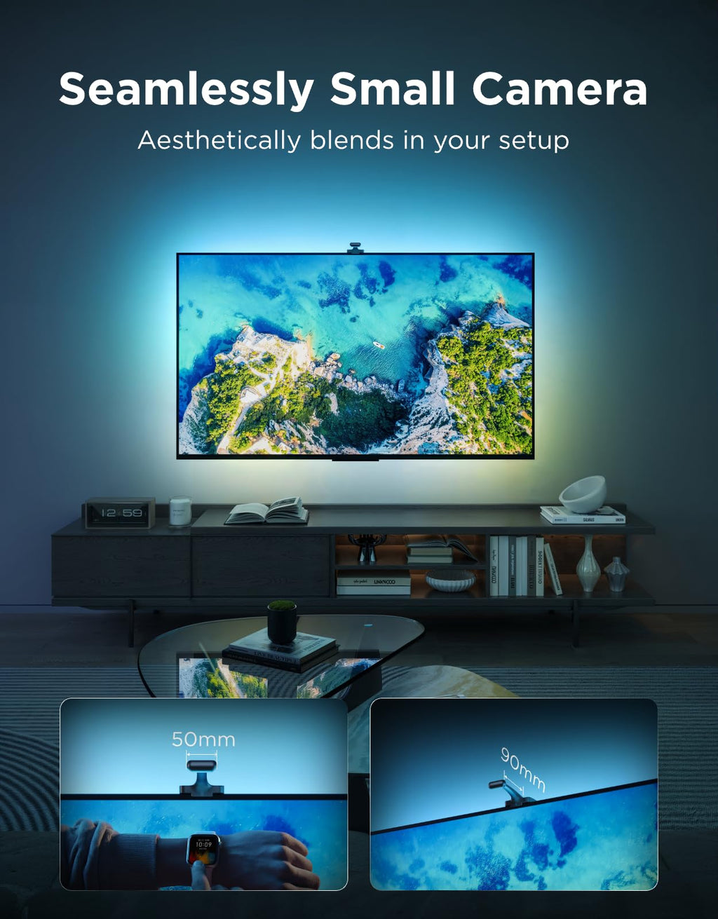 Govee TV Backlight 3 with Dual 4MP Lens, TV Lights Sync to 75-85 Inch TVs