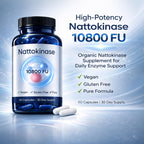 DXWXH Ultimate Nattokinase Capsules, Nattokinase Supplement Organic 10800 FU Per Serving for Heart Health, and Daily Wellness Support, Vegan, Gluten Free, 60 Capsules (2)