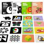 4 Sets High Contrast Baby Cards, 80 Pcs 160 Page Black White Colorful Baby Flashcards Newborn Toys for Infants Visual Stimulation Brain Sensory Development(0-36 Months)
