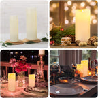 Flameless Battery Operated LED Pillar Candles with Remote control 9pack