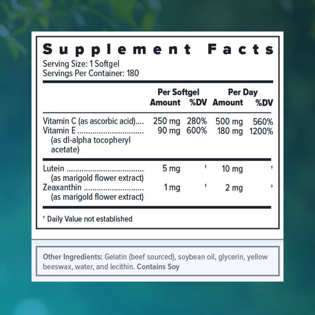 Focus Vitamins | Focus Select Zinc Free Formula | 180 Softgel Capsules | AREDS2 Based Formula | Eye Vitamin & Supplement | Easy to Swallow Pill