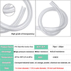 1"id-25ft PVC Reinforced Tubing Steel Wire Suction Flexible Hose Vinyl Tubing Heavy Duty PVC Vacuum Hose Drain Fuel Oil Gas Water for Marine Bilge Pump Pond Spa