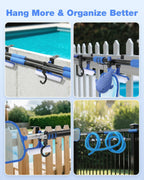 Pool Fence Hooks Adjustable, Heavy Duty Metal Hanger for Pool Equipment, Skimmers, Poles, Brushes, Vacuum Hose, Rust-resistant, no Drill, 2 Pack, Fits 0-10 cm Fences - Pool Accessories Storage