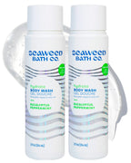 Seaweed Bath Co. Hydrate Body Wash - Eucalyptus Peppermint - Hydrating Lathering Cleanser with Nourishing Natural Ingredients - Vegan, Paraben and Sulfate Free Shower Gel - 12 oz (Pack of 2)