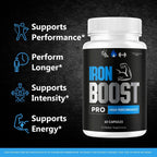 Iron Boost Pro Capsules - Official Iron Boost Pro Advanced Supplement Support - Maximum Strength, Natural IronBoost Pro for Overall Health & Wellness Reviews, 60 Capsules for 1 Month