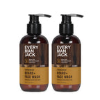 Every Man Jack Sandalwood Beard Wash - Cleanse, Soften, and Hydrate for a Healthier Beard - Made w/Naturally Derived Ingredients like Aloe Vera and Coconut - 6.7 oz - 2 Pack