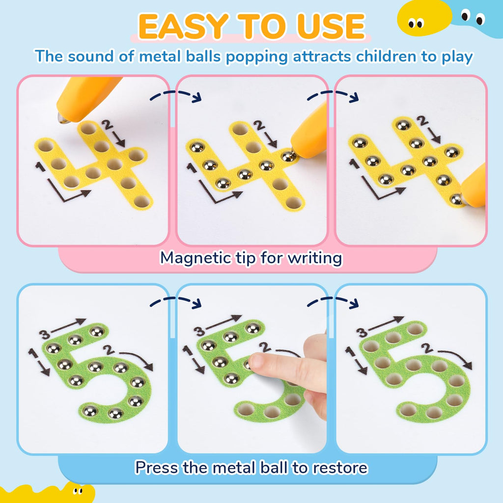 JoyCat Double-Sided Magnetic Number Tracing Board - 2-in-1 Numbers 1-20 Writing Toys for Toddlers & Kids, Preschool Math Manipulatives, Kindergarten Educational Learning Gifts for 3-5 Year Olds