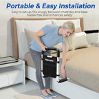 BigDolphin Bed Rails for Elderly Adults - ASTM Approved Adjustable Bed Cane with Non-Slip Ergonomic Handle & Storage Pocket, Bed Railings for Seniors Hold up to 350 LBS, Tool-Free