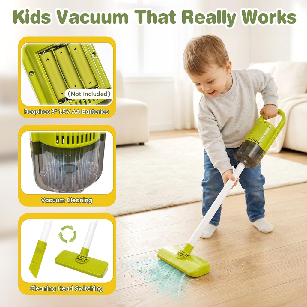 Dreamon Cleaning Set for Children - 14Pcs Toy Cleaning Set with Toy Vacuum