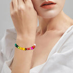 Colorful Beaded Bracelet for Women Boho Neon Rainbow Bead Bracelets