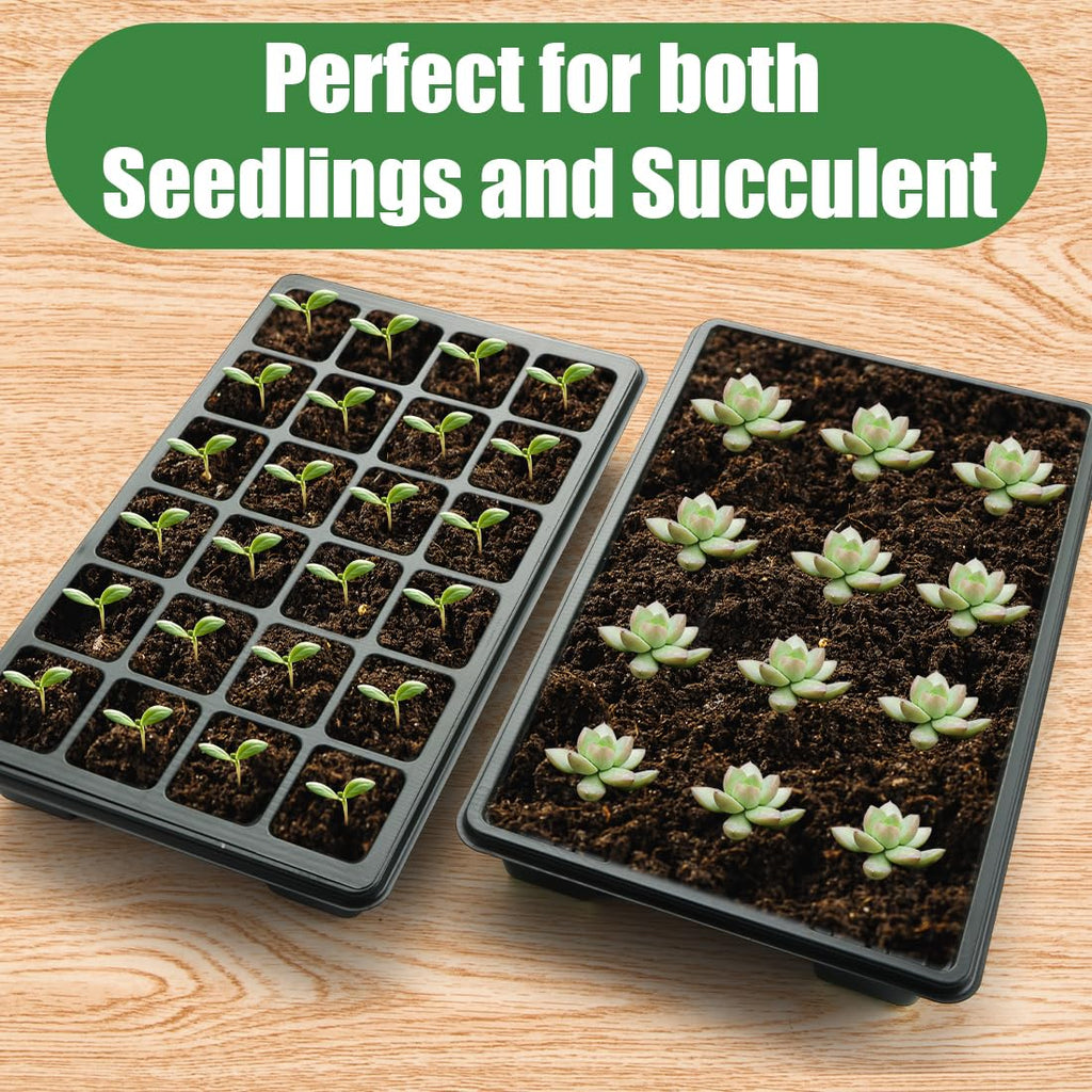 5-Pack Seed Starter Trays with Humidity Dome & Large 24-Cell Plug Trays
