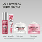 No7 Restore & Renew Multi-Action Face & Neck Serum - Anti Aging Serum for Deep Wrinkle Repair - Collagen Infused Skincare with a Hydrating Blend of Hibiscus Peptides & Hyaluronic Acid (1 fl oz)