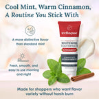 Wellnesse Hydroxyapatite Toothpaste, Fluoride Free, Whitening Toothpaste, Remineralizing Enamel Care, Cinnamint Xylitol Formula for Sensitive Teeth and Daily Oral Care for Adults, 4 Oz
