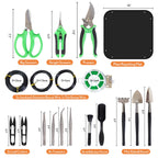 Bonsai Tools Kit 20 Pcs Garden Tools Set for Starters, Gardening Gifts for Women Men Includes Bonsai Wire Kit, Plant Mat, Pruning Shears, Bonsai Scissors, Succulent Tools in Leather Storage Bag