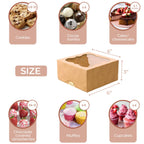 20 Pack Cookie Boxes for Gift Giving – 6X6X3 Inches Bakery Boxes with Window - Extra Thick Small Cookie Containers for Treats, Desserts, Strawberries, Cupcakes, Candy, Charcuterie, Baked Goods, Pastry