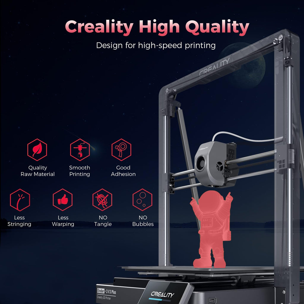 Creality 3D Luminous PLA Printer Filament, Halloween Decor, Glow in The Dark Filament, Best with UV Lamps, 1.75mm, Fit Most FDM 3D Printers, 1kg Spool(2.2lbs), Pink