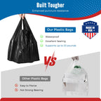 Fuxury 500 Count Plastic Grocery Shopping T-shirt Bags Black with Handles