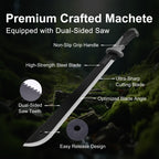 Esvopa Machete for Bushcraft, Survival Knife with Saw for Yard Work