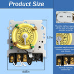 T101M Pool Timer Mechanism Only, Pool Pump Timer, 120V 2HP SPST 40A Time Switch, 24 Hour 12 ON/Off for Pool Pump, Heavy-Duty Mechanical Time Switches,Time Switch Mechanism Only, 5 Years Warranty