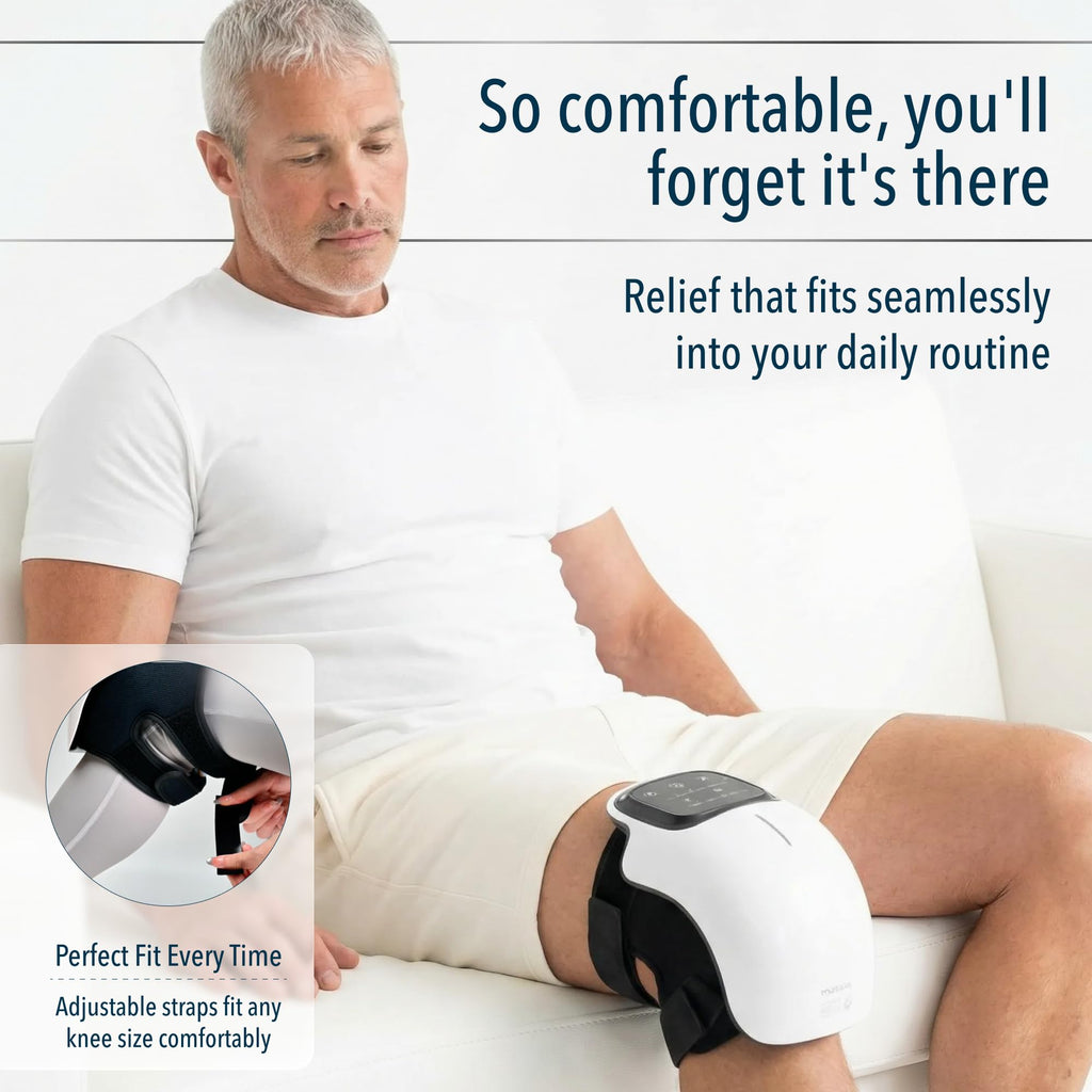 Knee Massager Smart for Pain Relief with Heat and Red Light Therapy, 2026 Updated Edition, Relax Tight Muscles, Ideal Gift for Men & Women, FSA-HSA Eligible
