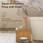 Squatting Potty for Adults Foldable, 7In Bamboo Toilet Stool Squat Adult and Kids, Wood Travel Poop Stool for Bathroom, Wooden Portable Toilet Foot Step, Premium Flip Pooping Potty Stool