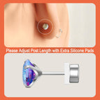 GUIJUEYE Implant Grade Titanium Evil Eye CZ Earrings for Sensitive Ears