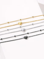 ChicSilver Gold Ankle Bracelets for Women Waterproof 14k Gold Anklets for Women Dainty Heart Layered Initial Anklet With Letter M