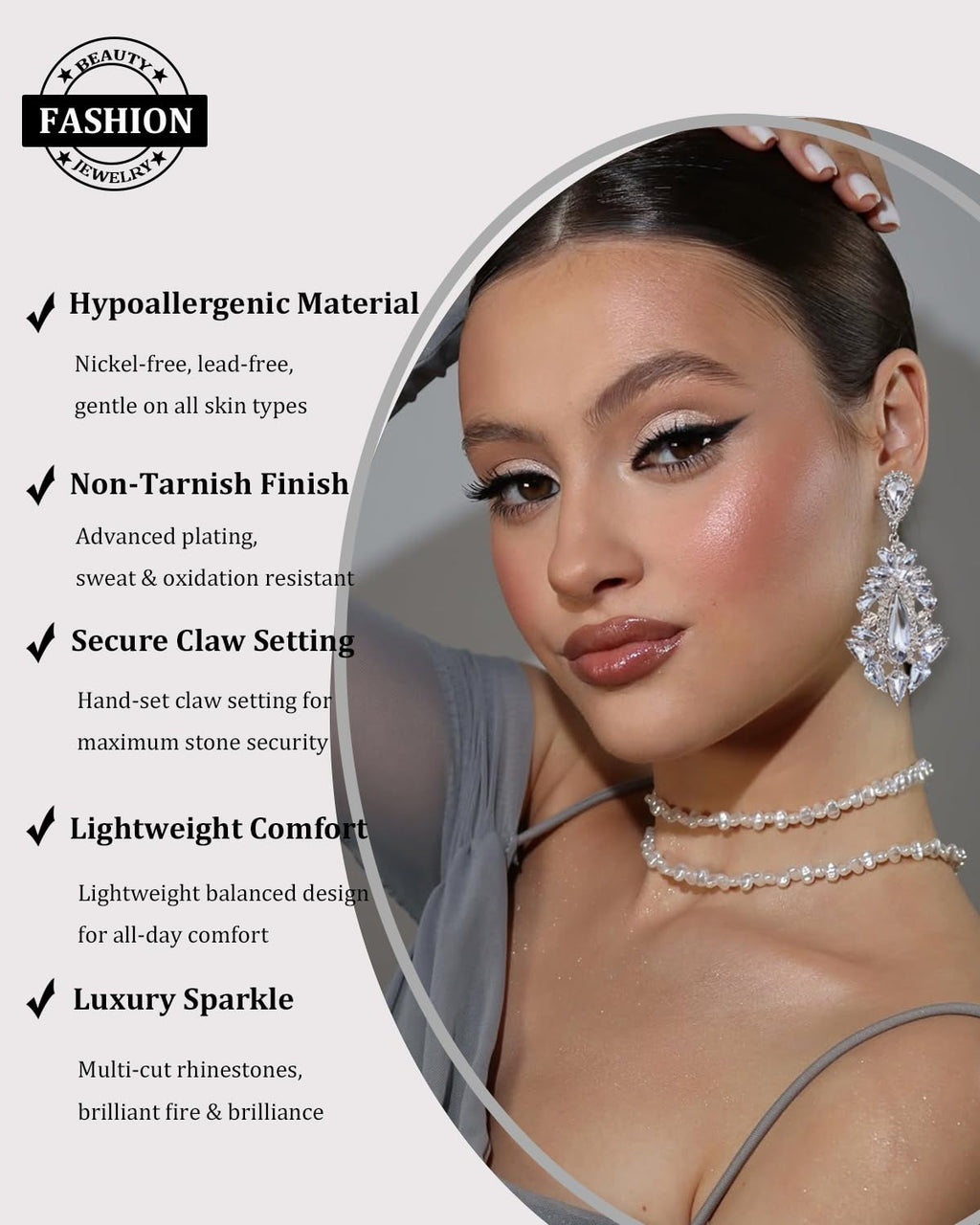 Prom Drop Chandelier Earrings for Women Dangling Bling Hypoallergenic Large Rhinestone Earrings Formal Wedding Jewelry