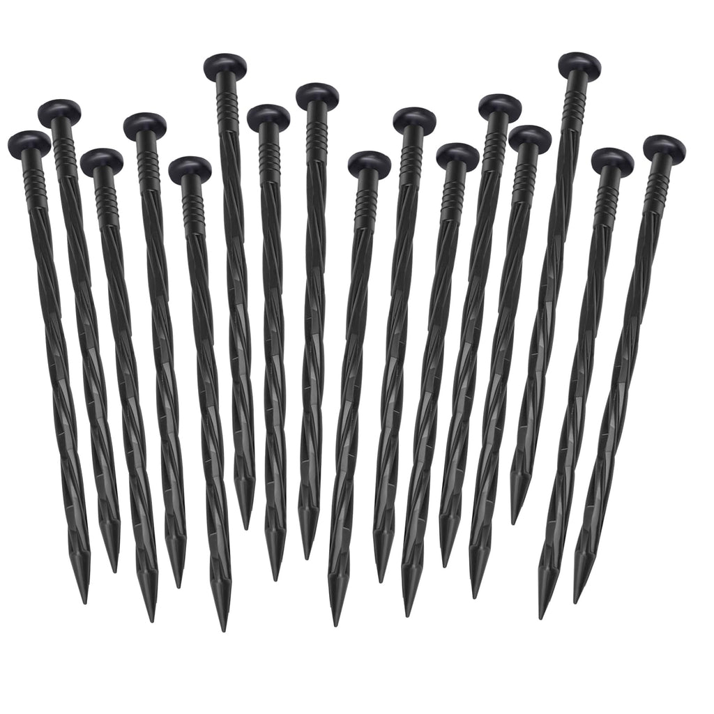 100Pack Plastic Landscape Edging Spikes, 8 Inch Spiral Landscape Anchoring Spikes，Landscape Spikes for Garden Lawn Yard, Paver Edging, Weed Barrier, Artificial Turf & More