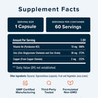 Zinc Supplement Microbeadlets with Copper for Immune Support | Highly Absorbable Zinc Bisglycinate & Orotate with 2mg Chelated Copper + Vitamin B6 | Vegan, Gluten-Free | 60 Capsules (2 Month Supply)