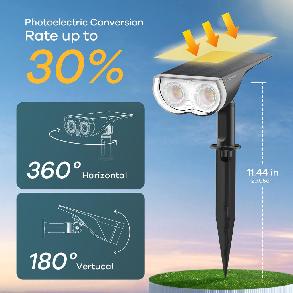 Linkind Halloween Solar Lights Outdoor Spotlight Waterproof RGB 4 Pack