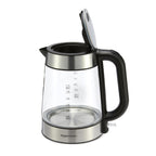 Amazon Basics Electric Kettle with Glass Carafe for Tea and Coffee, BPA-Free, Fast Boiling, Auto Shut-Off, Boil-Dry Protection, Water Level Indicator, 1.7 Liter, 1500W, Black and Silver
