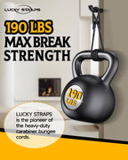 8 Inch Short Small Carabiner Bungee Cord with 190 Lbs Max Break Strength, 8 Pcs Black Mini UV Resistant Bungee Straps with Upgraded Carabiner Hooks, Great for Cargo, Bike, Kayak Boat, Luggage, etc